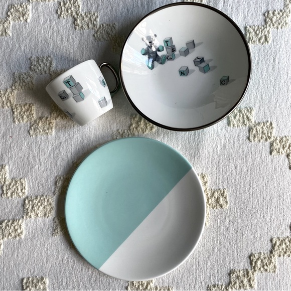 Tiffany Baby Tableware Bear Block 3 Piece Set - Picture 3 of 9